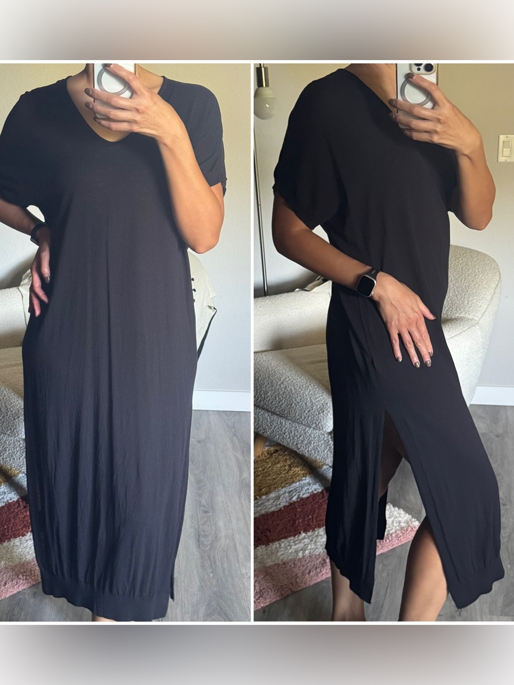& Other Stories V-Neck Side Slit Dress
